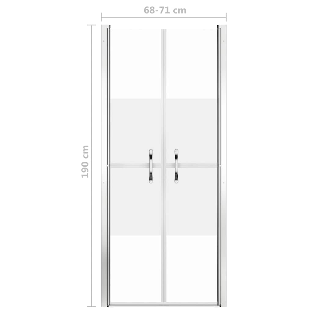 vidaXL Shower Door Half Frosted ESG 71x190 cm