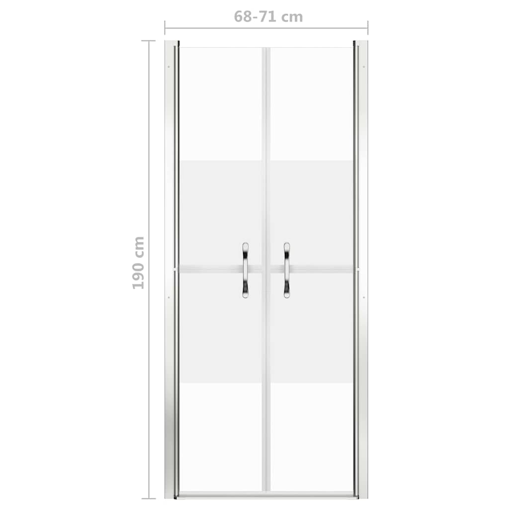 148785 vidaXL Shower Door Half Frosted ESG 71x190 cm