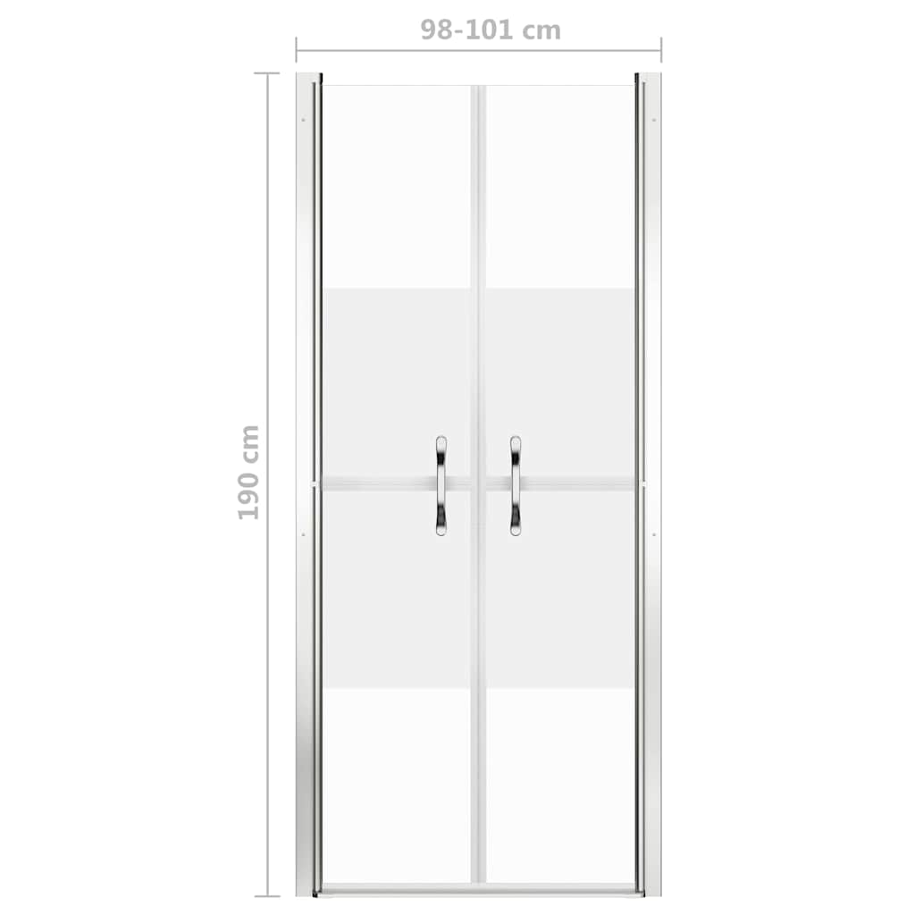148791 vidaXL Shower Door Half Frosted ESG 101x190 cm