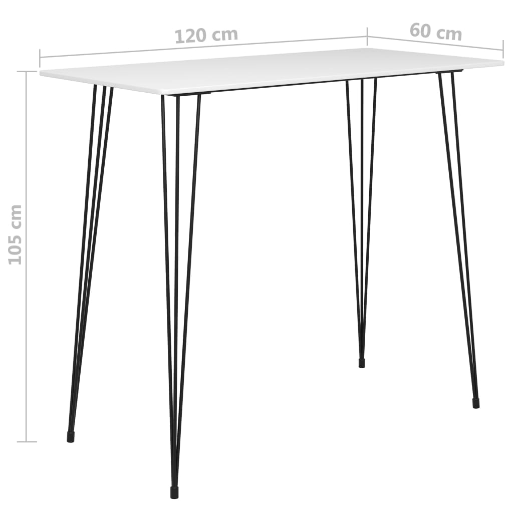 vidaXL 7 Piece Bar Set White