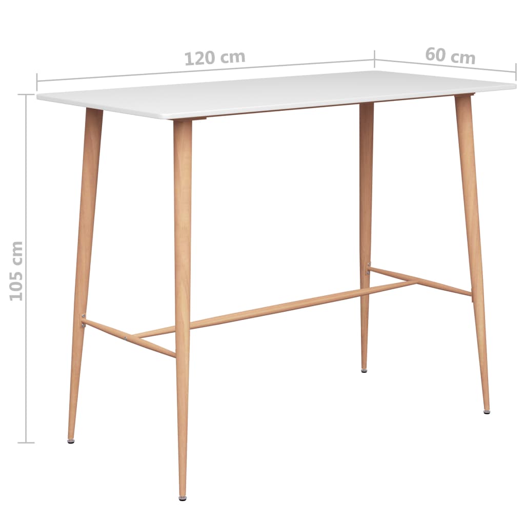 vidaXL 5 Piece Bar Set White and Grey