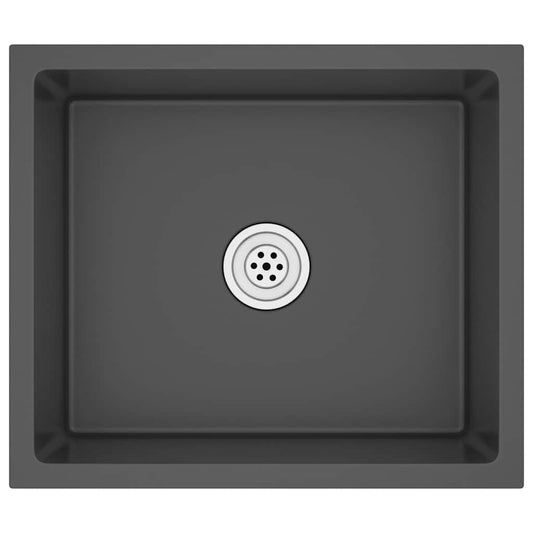 vidaXL Handmade Kitchen Sink Black Stainless Steel