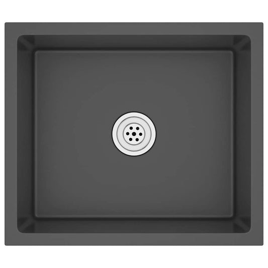 vidaXL Handmade Kitchen Sink Black Stainless Steel