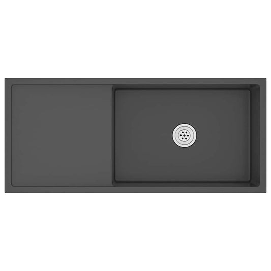 vidaXL Handmade Kitchen Sink Black Stainless Steel