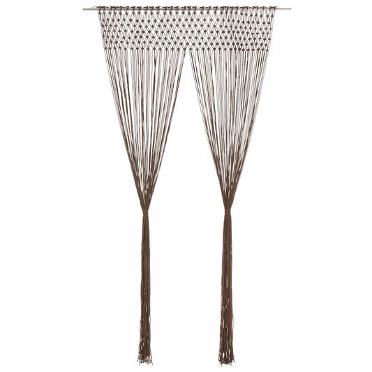 323979 vidaXL Macrame Curtain Taupe 140x240 cm Cotton