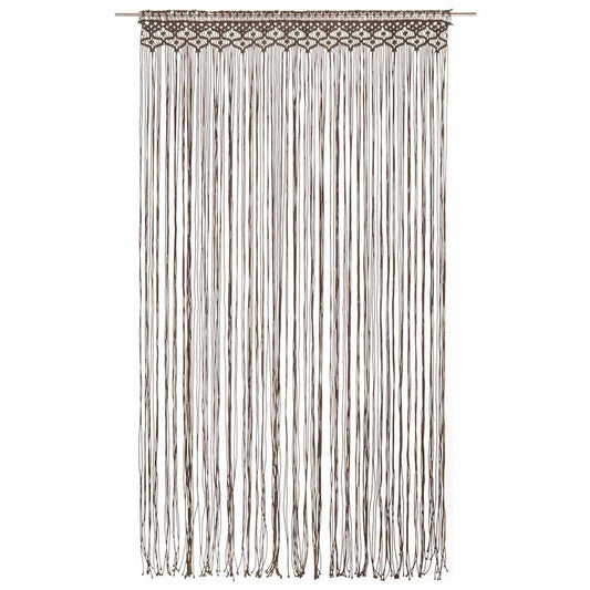 323981 vidaXL Macrame Curtain Taupe 140x240 cm Cotton