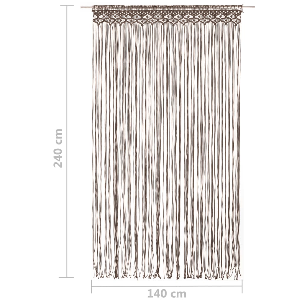 vidaXL Macrame Curtain Taupe 140x240 cm Cotton