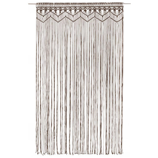 323982 vidaXL Macrame Curtain Taupe 140x240 cm Cotton