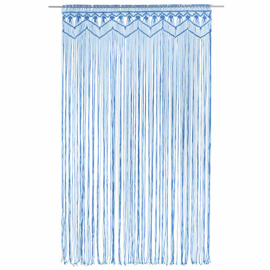 323988 vidaXL Macrame Curtain Blue 140x240 cm Cotton