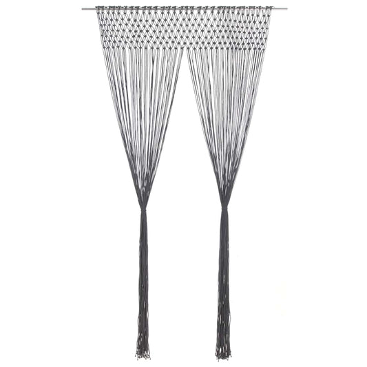 vidaXL Macrame Curtain Anthracite 140x240 cm Cotton