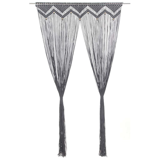vidaXL Macrame Curtain Anthracite 140x240 cm Cotton