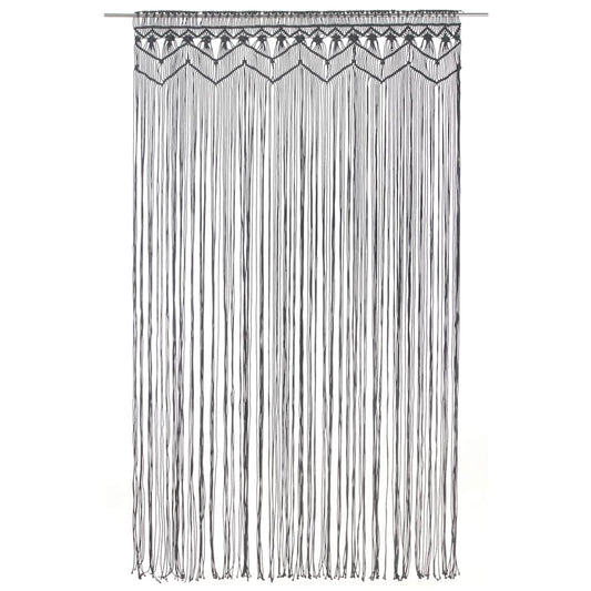 323994 vidaXL Macrame Curtain Anthracite 140x240 cm Cotton