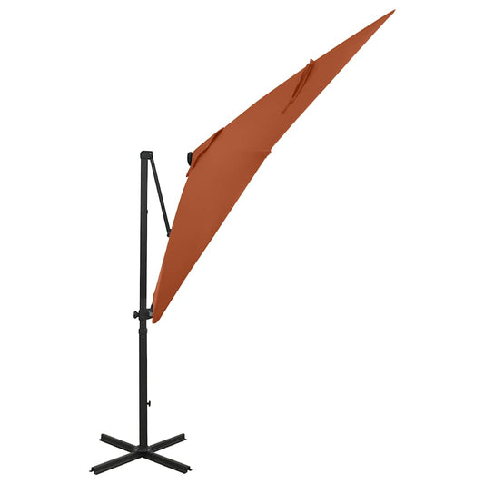vidaXL Cantilever Garden Parasol | Terracotta | Polyester, Aluminium | Large
