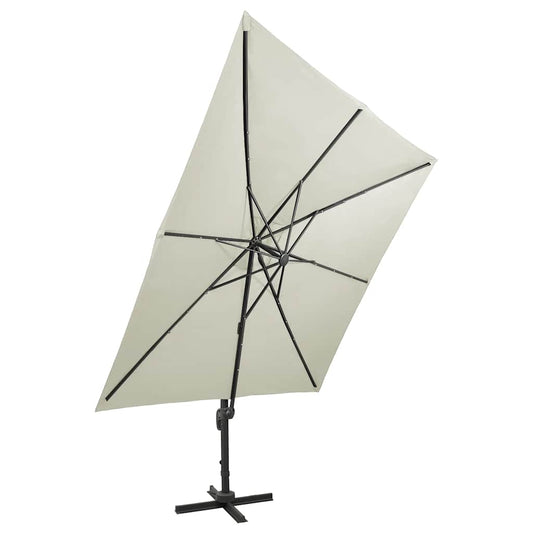 vidaXL Cantilever Garden Parasol | Sand | Fabric with a PA coating, Aluminium