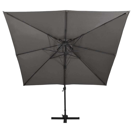 312372 vidaXL Cantilever Garden Parasol with Double Top 300x300 cm Anthracite