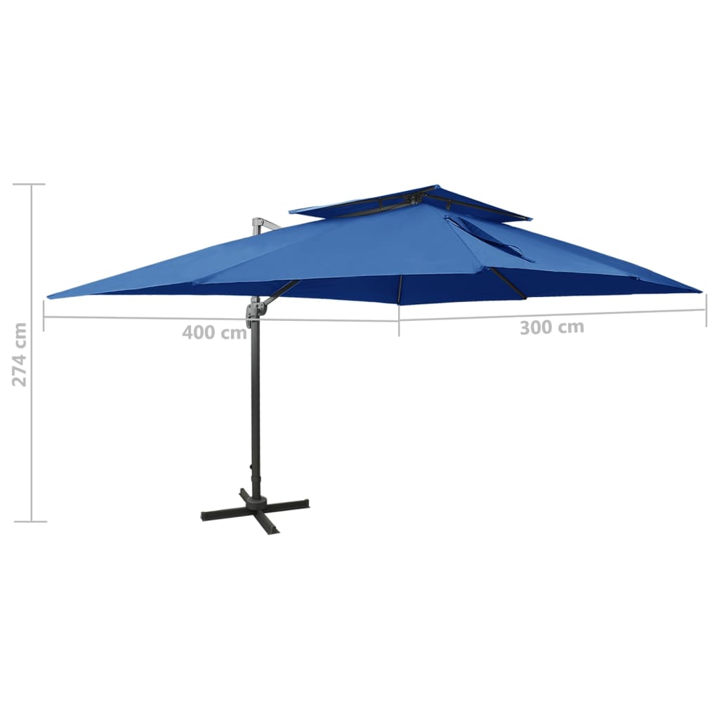 vidaXL Cantilever Garden Parasol | Azure blue