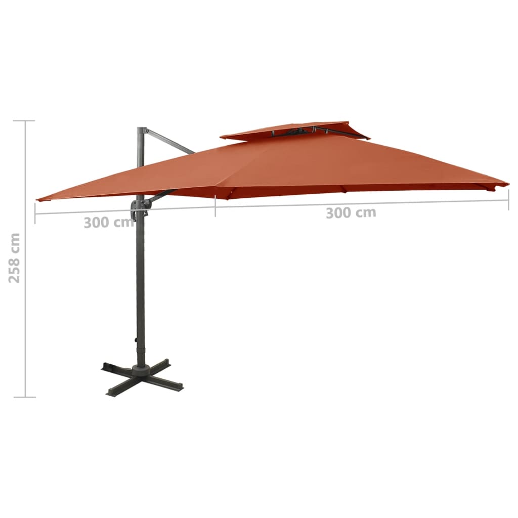 vidaXL Cantilever Garden Parasol | Terracotta