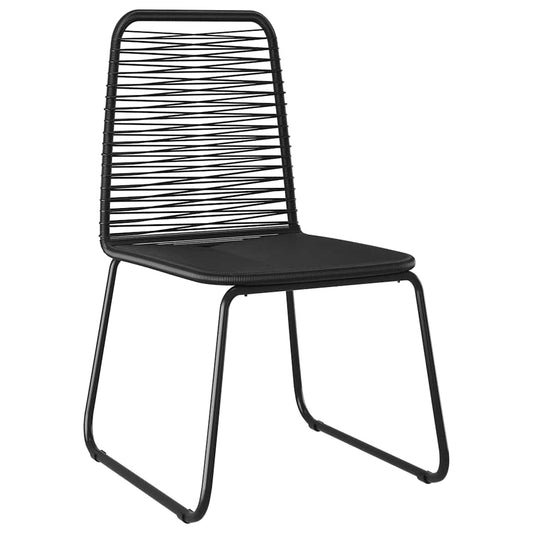313112 vidaXL Outdoor Chairs 4 pcs Poly Rattan Black