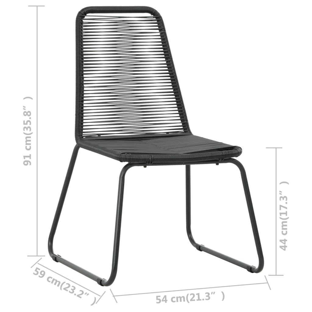 313112 vidaXL Outdoor Chairs 4 pcs Poly Rattan Black