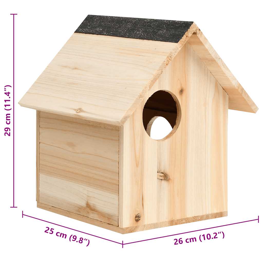 vidaXL Squirrel House Solid Firwood 26x25x29 cm