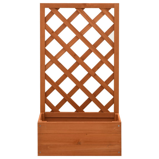 vidaXL Garden Trellis Planter Orange 50x25x90 cm Solid Firwood