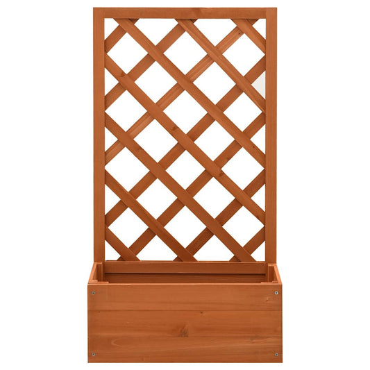 vidaXL Garden Trellis Planter Orange 50x25x90 cm Solid Firwood