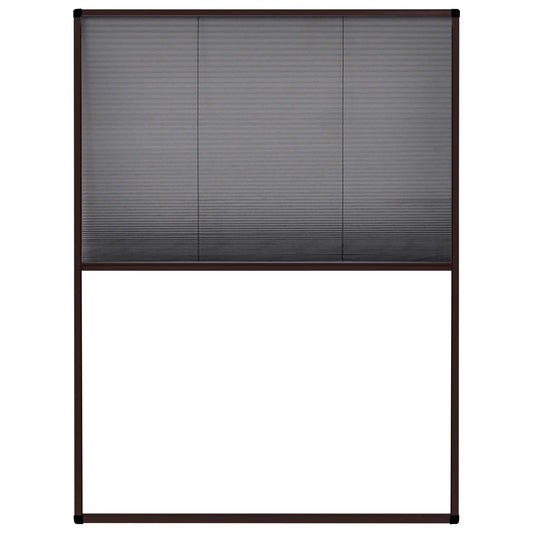 148653 vidaXL Plisse Insect Screen for Windows Aluminium Brown 60x80 cm