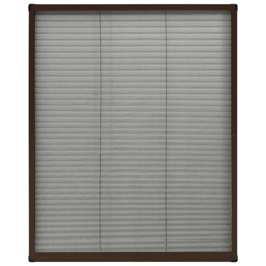 148654 vidaXL Plisse Insect Screen for Windows Aluminium Brown 80x100 cm