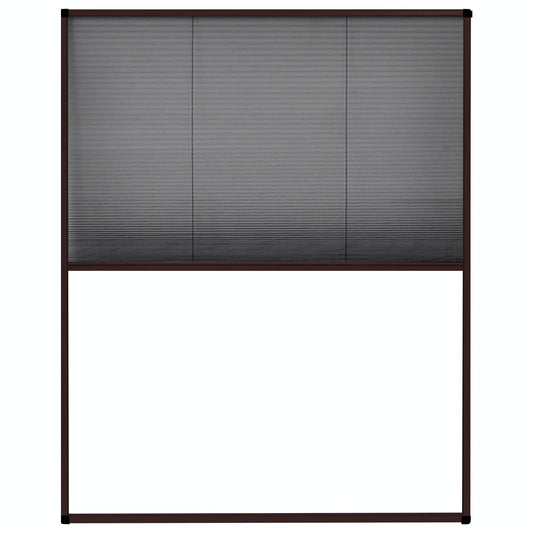 148654 vidaXL Plisse Insect Screen for Windows Aluminium Brown 80x100 cm