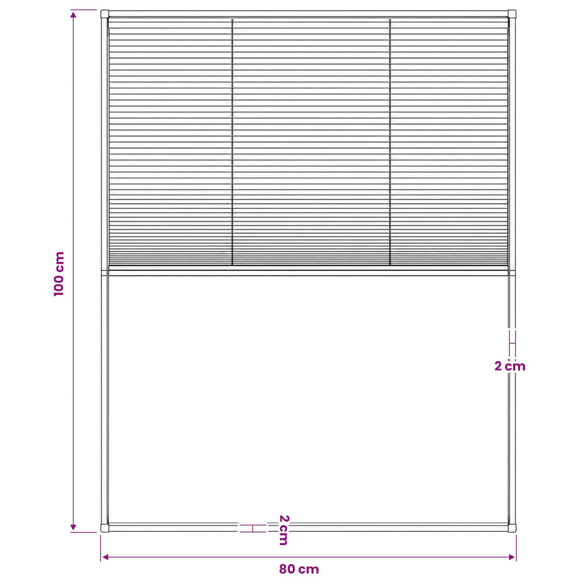 148654 vidaXL Plisse Insect Screen for Windows Aluminium Brown 80x100 cm