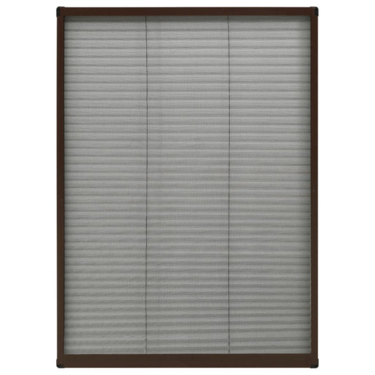 148655 vidaXL Plisse Insect Screen for Windows Aluminium Brown 80x120 cm