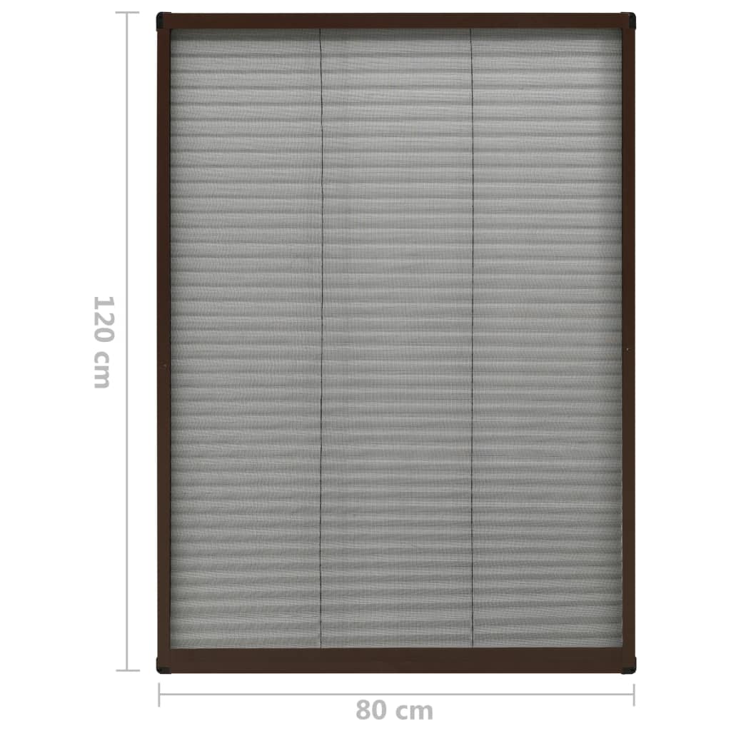 vidaXL Window Screen | Brown, Black | Aluminium, Fibreglass | 80 x 120 cm