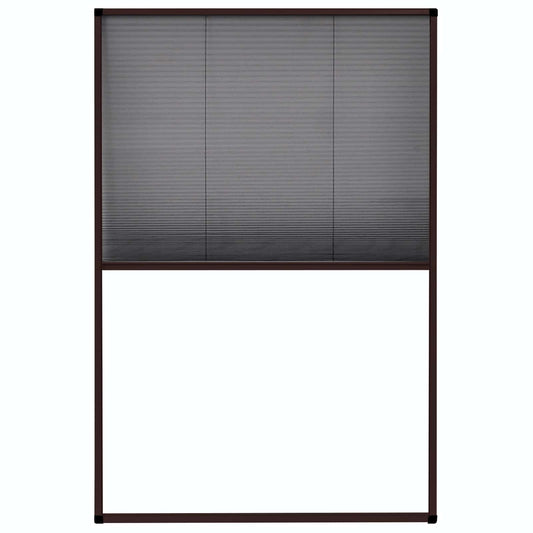 148655 vidaXL Plisse Insect Screen for Windows Aluminium Brown 80x120 cm