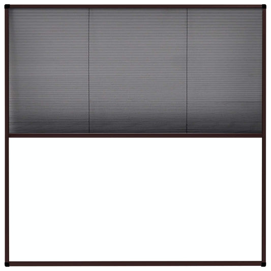148656 vidaXL Plisse Insect Screen for Windows Aluminium Brown 120x120 cm