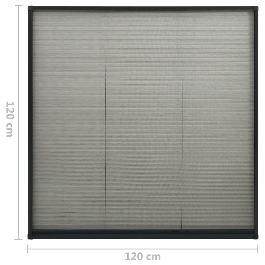 vidaXL Plisse Insect Screen for Windows Aluminium Anthracite 120x120cm