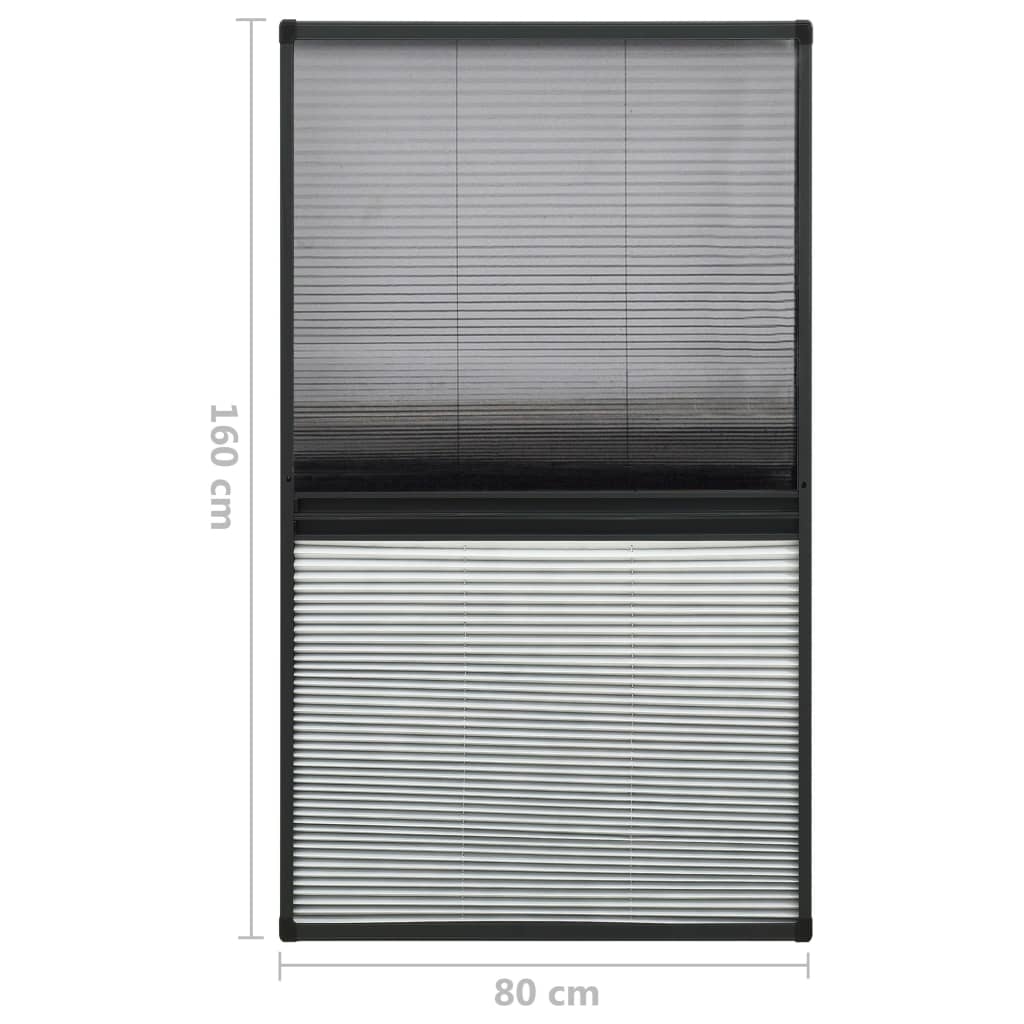 vidaXL Plisse Insect Screen for Windows Aluminium 80x160 cm with Shade
