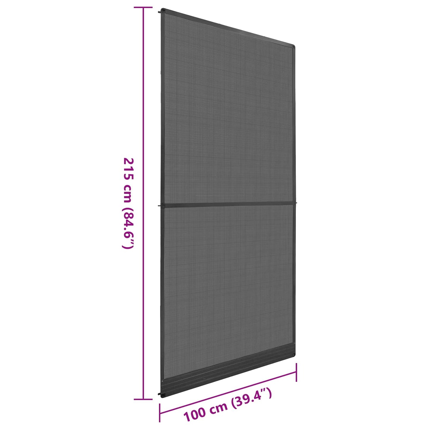 vidaXL Hinged Insect Screen Manual Anthracite and Black 100 x 215 cm