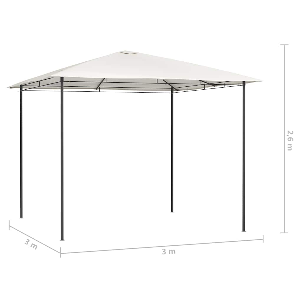 vidaXL Gazebo 3x3x2.6 m Cream 160 g/m²