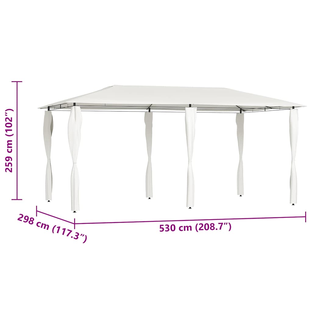 vidaXL Gazebo with Post Covers 2.98x5.3x2.59 m Cream 160 g/m²