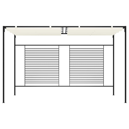 vidaXL Gazebo with Retractable Roof 3x4x2,3 m Cream 180 g/m²