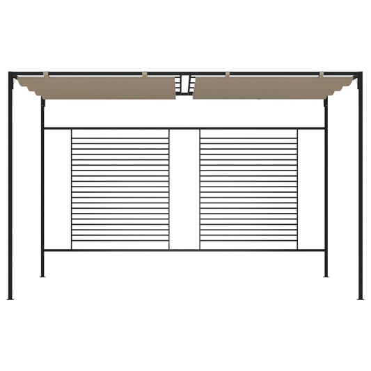 vidaXL Gazebo with Retractable Roof 3x4x2,3 m Taupe 180 g/m²