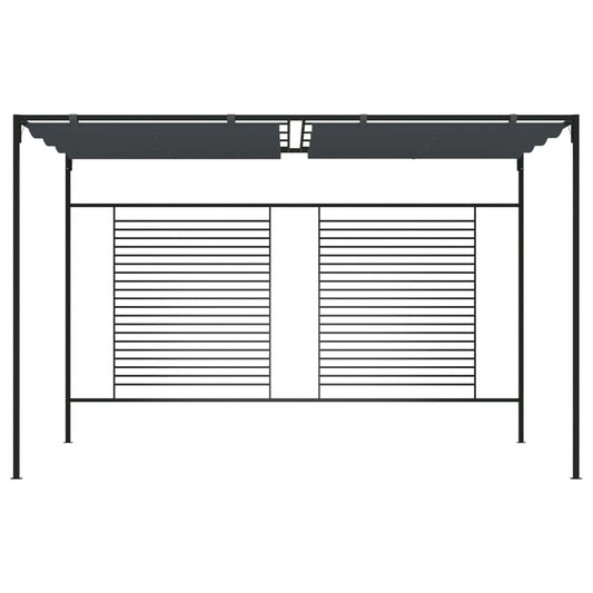 vidaXL Gazebo with Retractable Roof 4x3x2.3 m Anthracite 180 g/m²