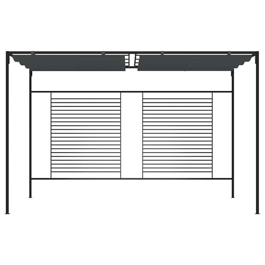 vidaXL Gazebo with Retractable Roof 4x3x2,3 m Anthracite 180 g/m²