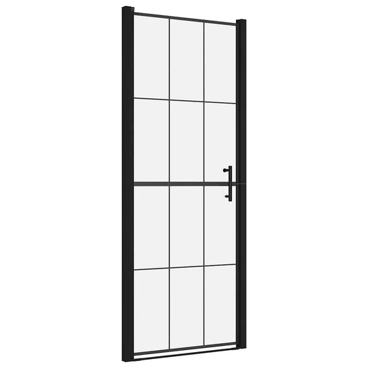 148887 vidaXL Shower Door Tempered Glass 81x195 cm Black