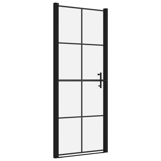 148891 vidaXL Shower Door Tempered Glass 91x195 cm Black