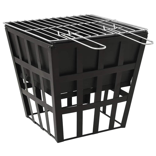 315089 vidaXL 2-in-1 Fire Pit and BBQ 34x34x48 cm Steel