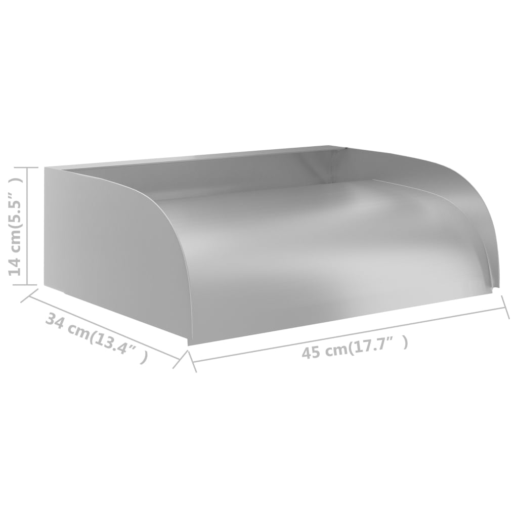 vidaXL Waterfall | Silver | Stainless Steel 304 | Medium | Decorative Inlays