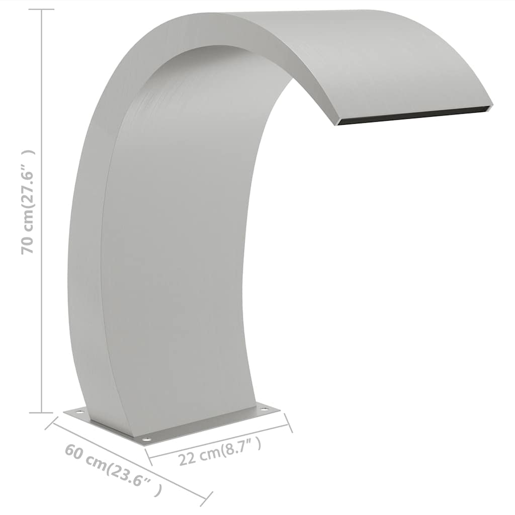 148882 vidaXL Pool Fountain 22x60x70 cm Stainless Steel 304