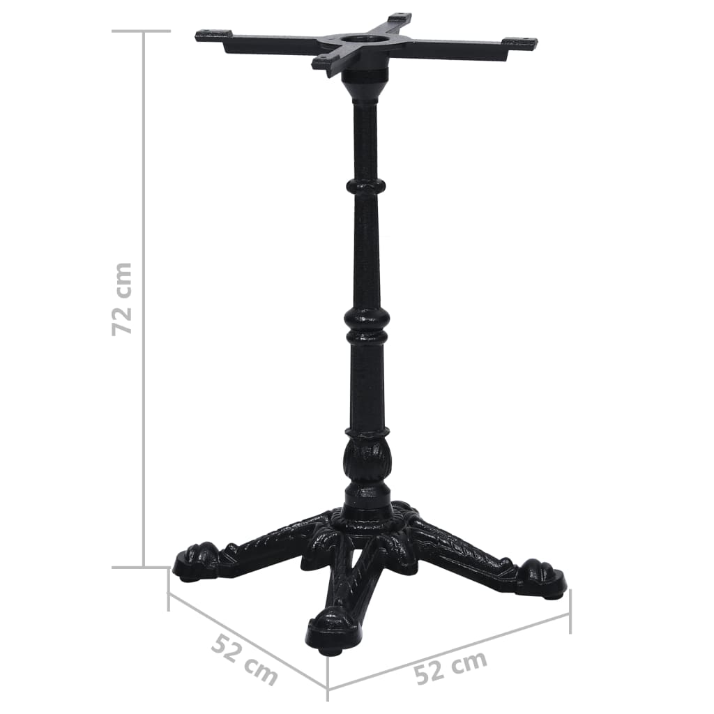vidaXL Bistro Table Leg Black 52x52x72 cm Cast Iron