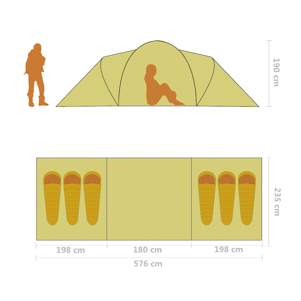 93183 vidaXL Camping Tent 6 Persons Blue and Light Blue